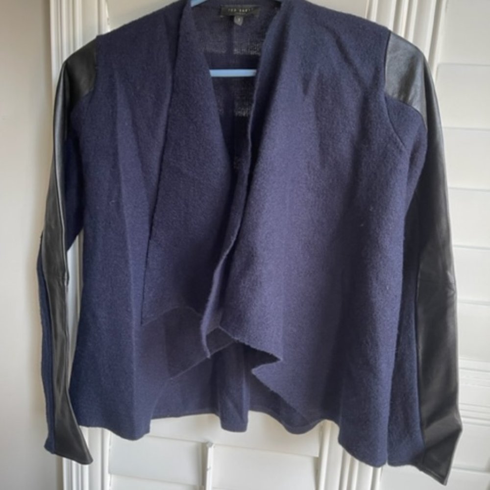 Ted Baker Cardigan with leather sleeves